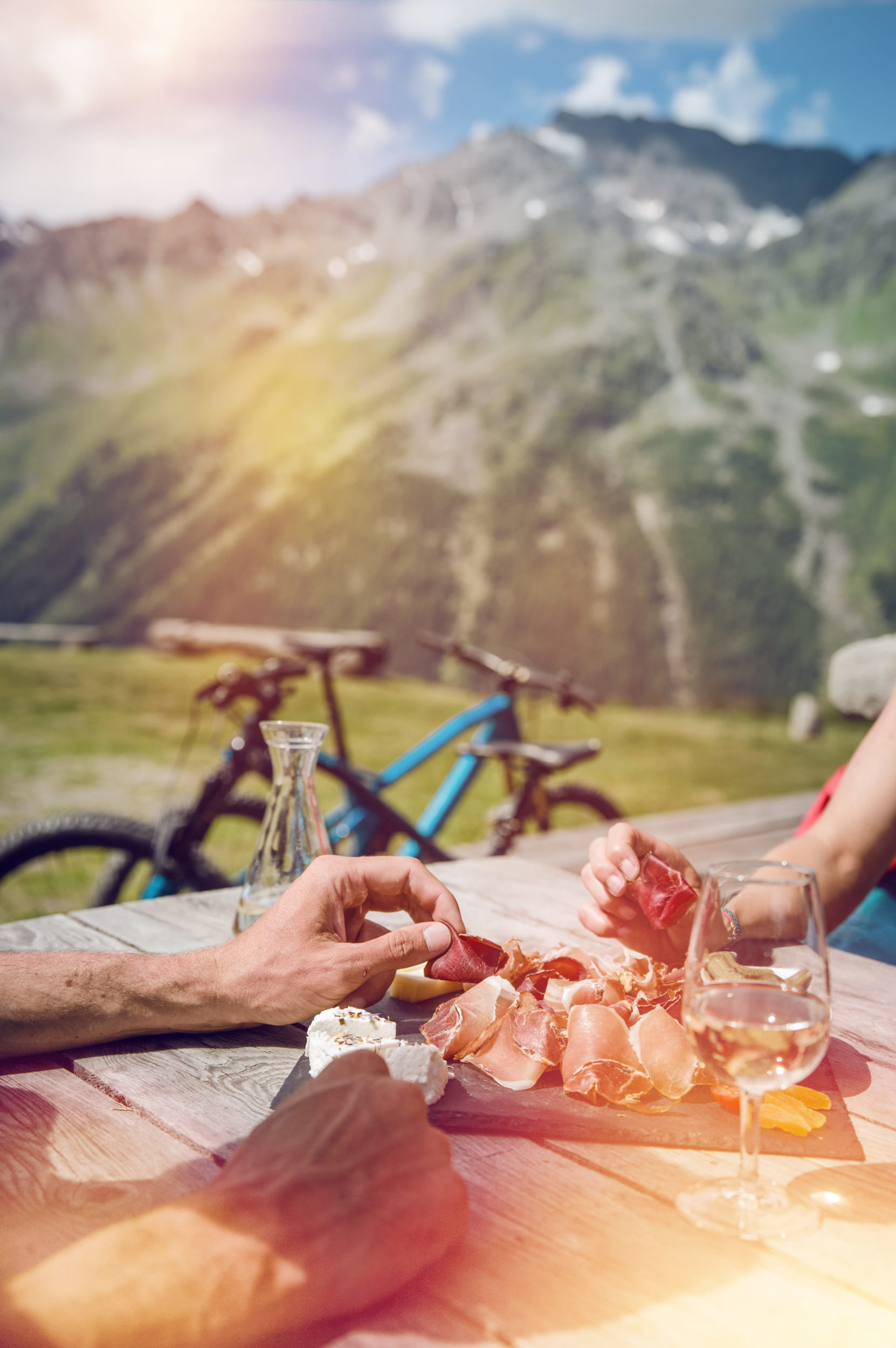 Prosciutto in the Alps on a break