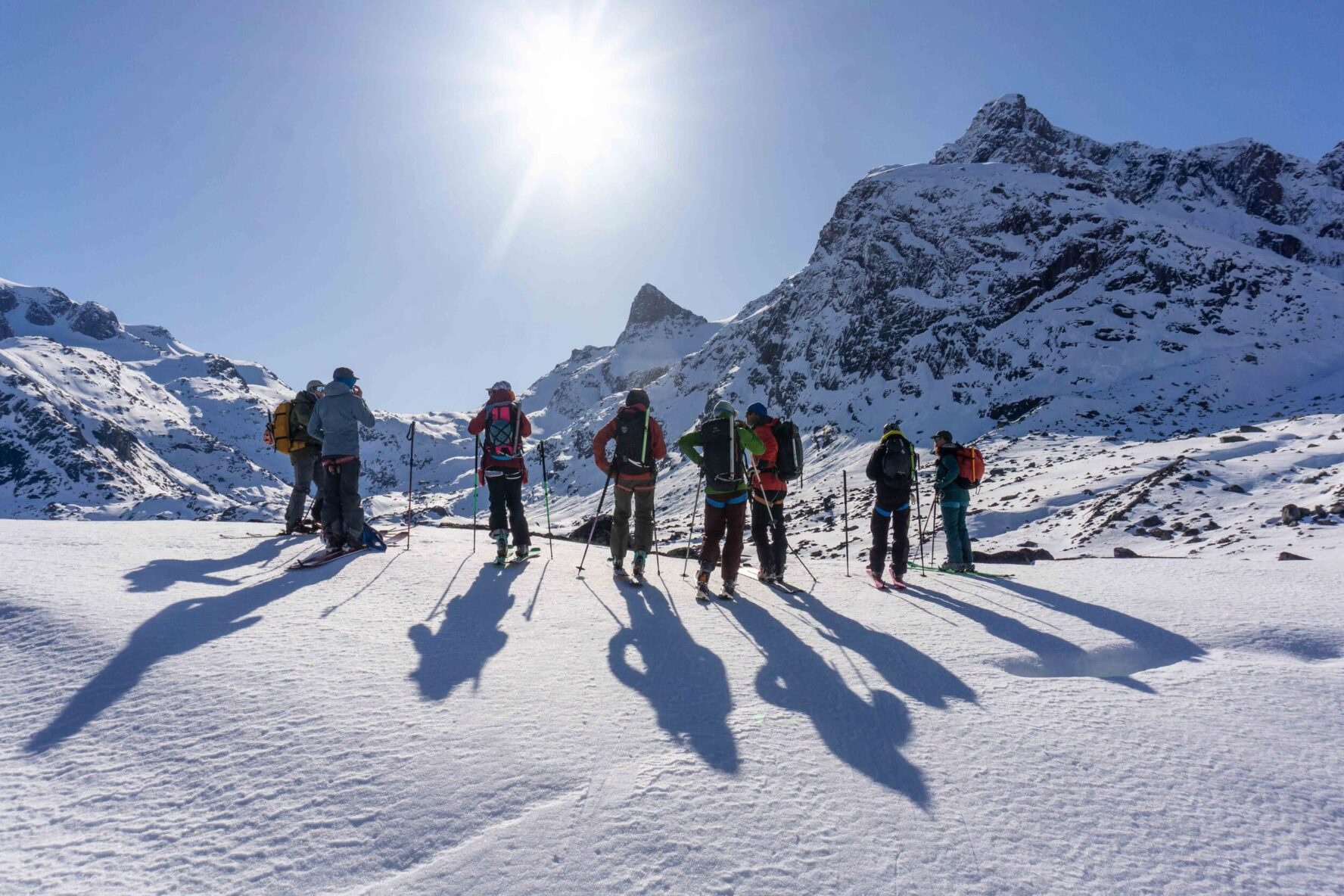 Skiers on a West Greenland expedition