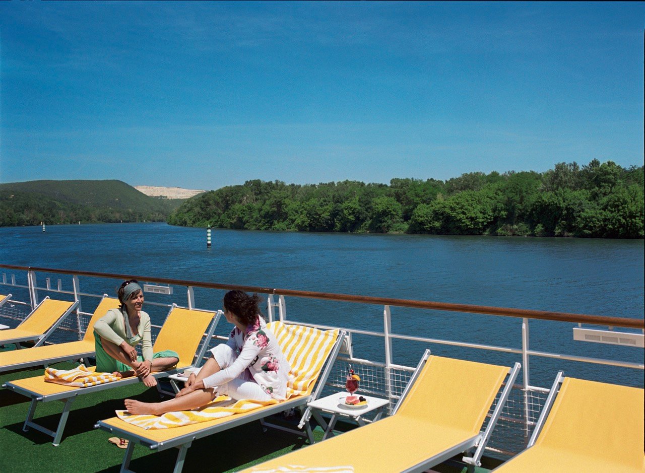 Sun decks on the Stella boat