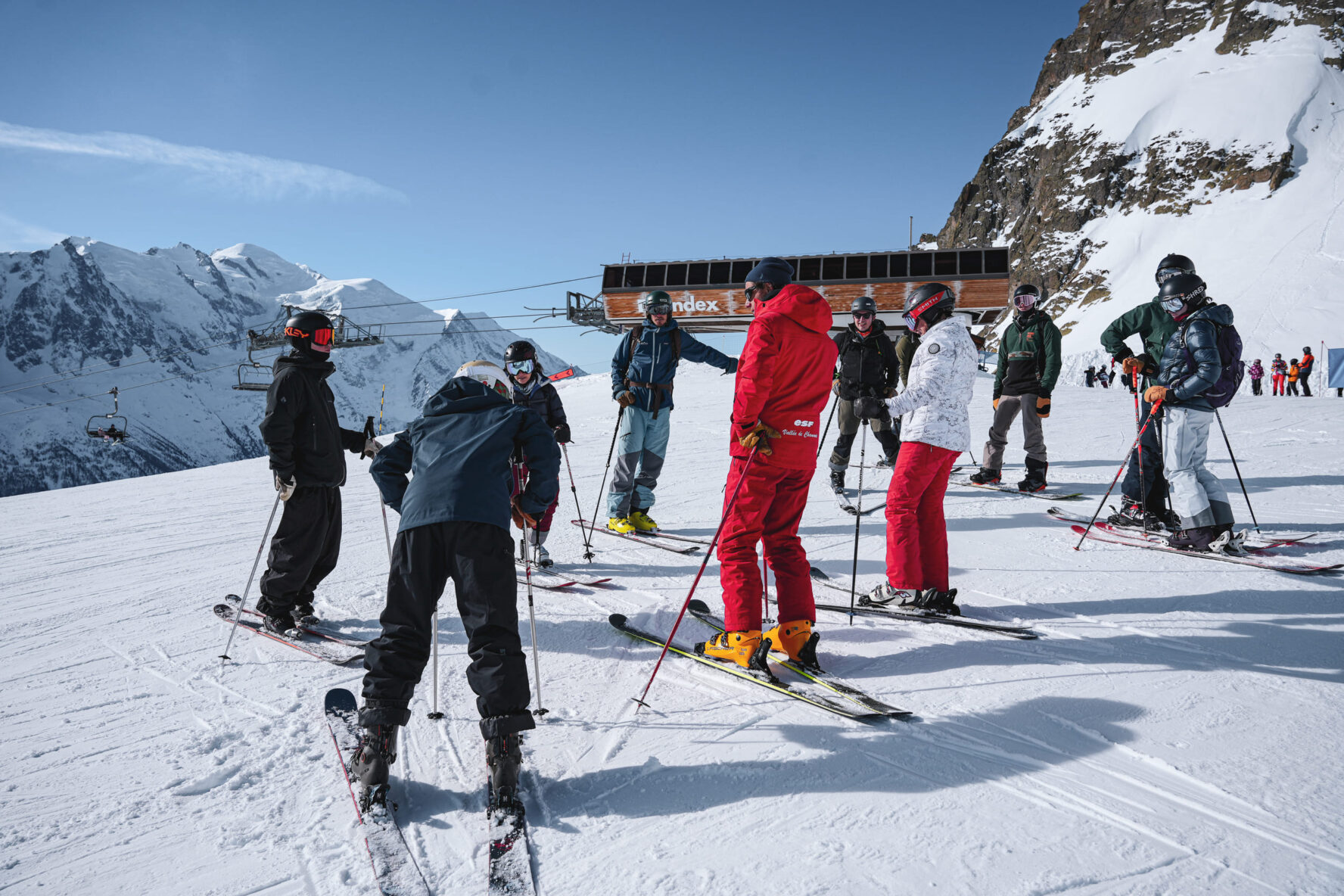 Brevent group skiers