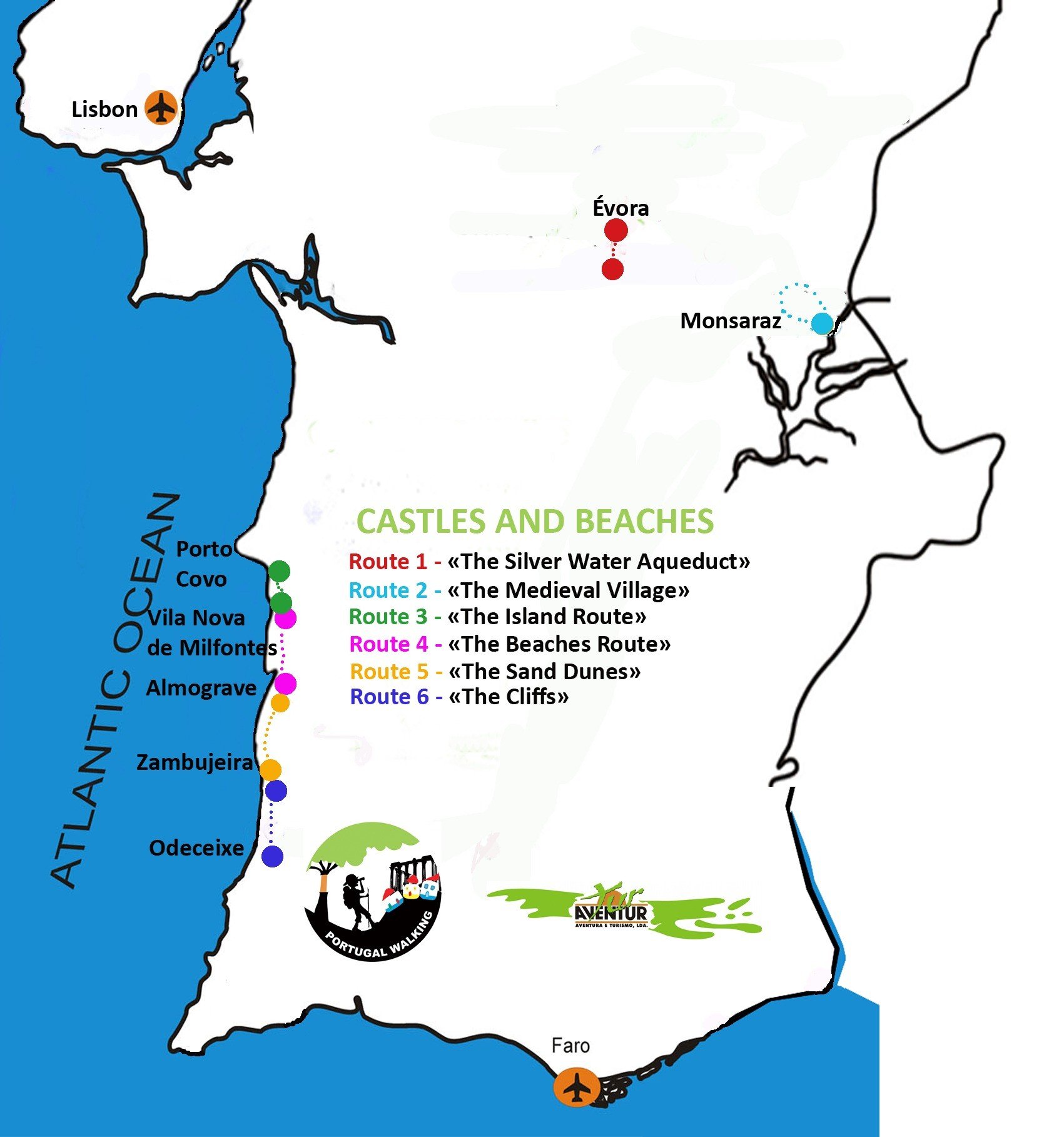 Castles and beaches map