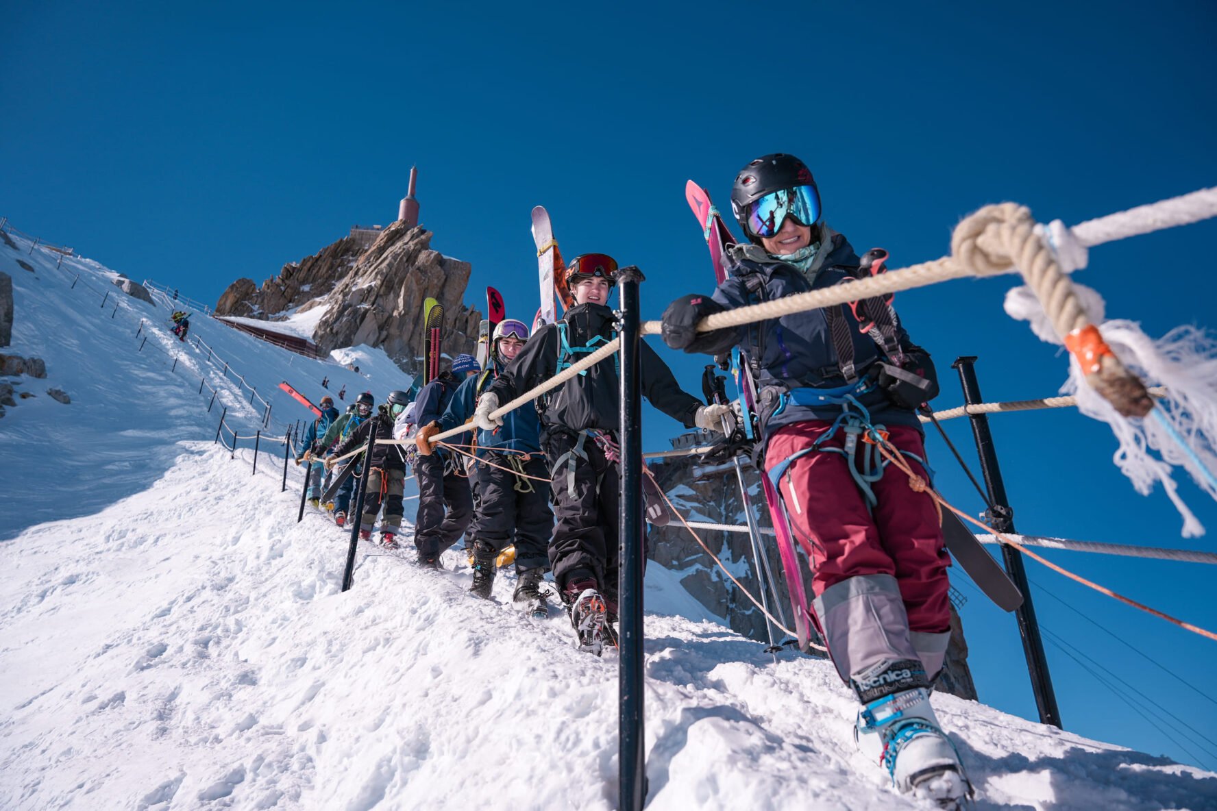 Chamonix skiers Vallee Blanche