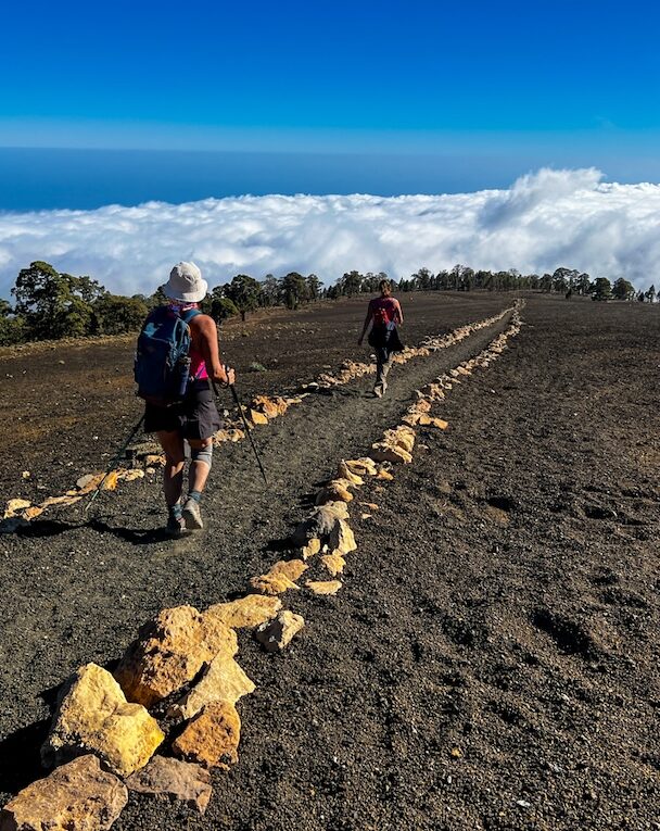 Hikers with El Teide in the distance