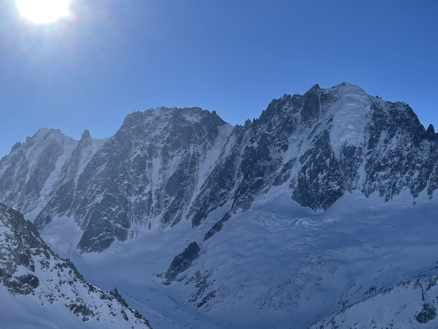 Face of Mont Blanc in winter