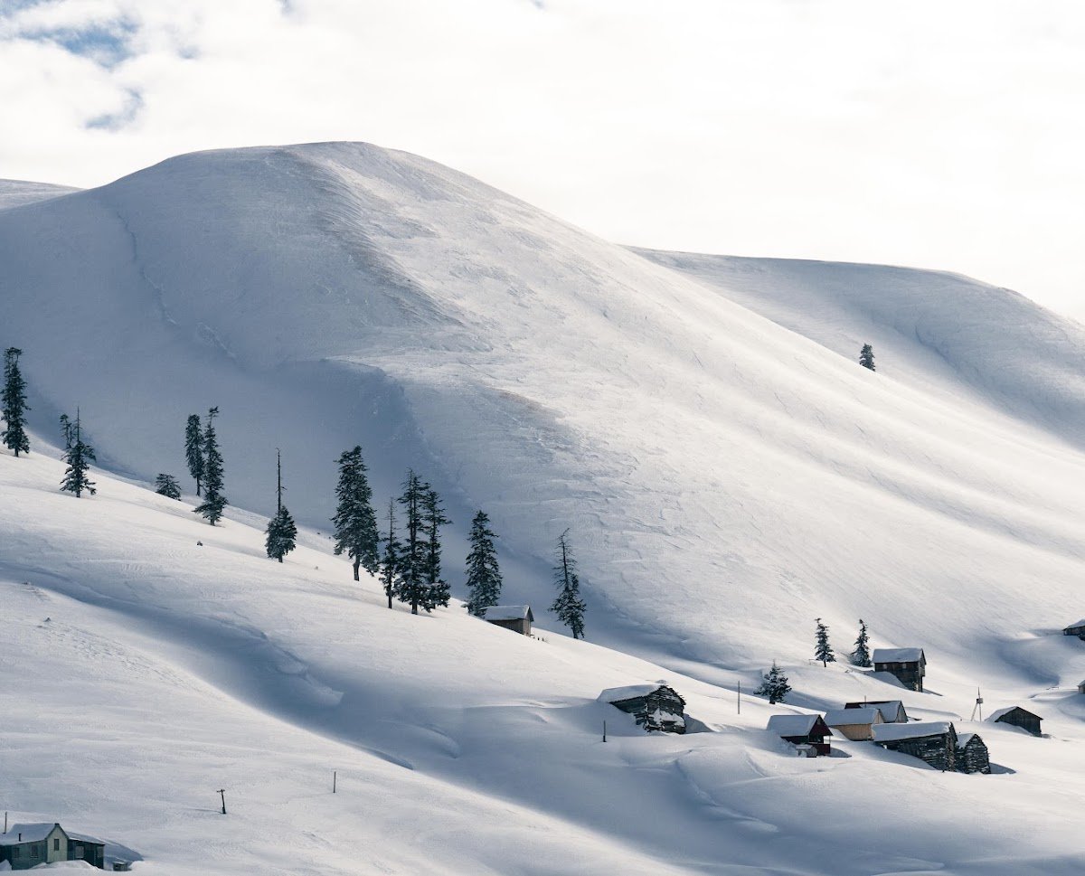 Backcountry powder fields in Goderdzi