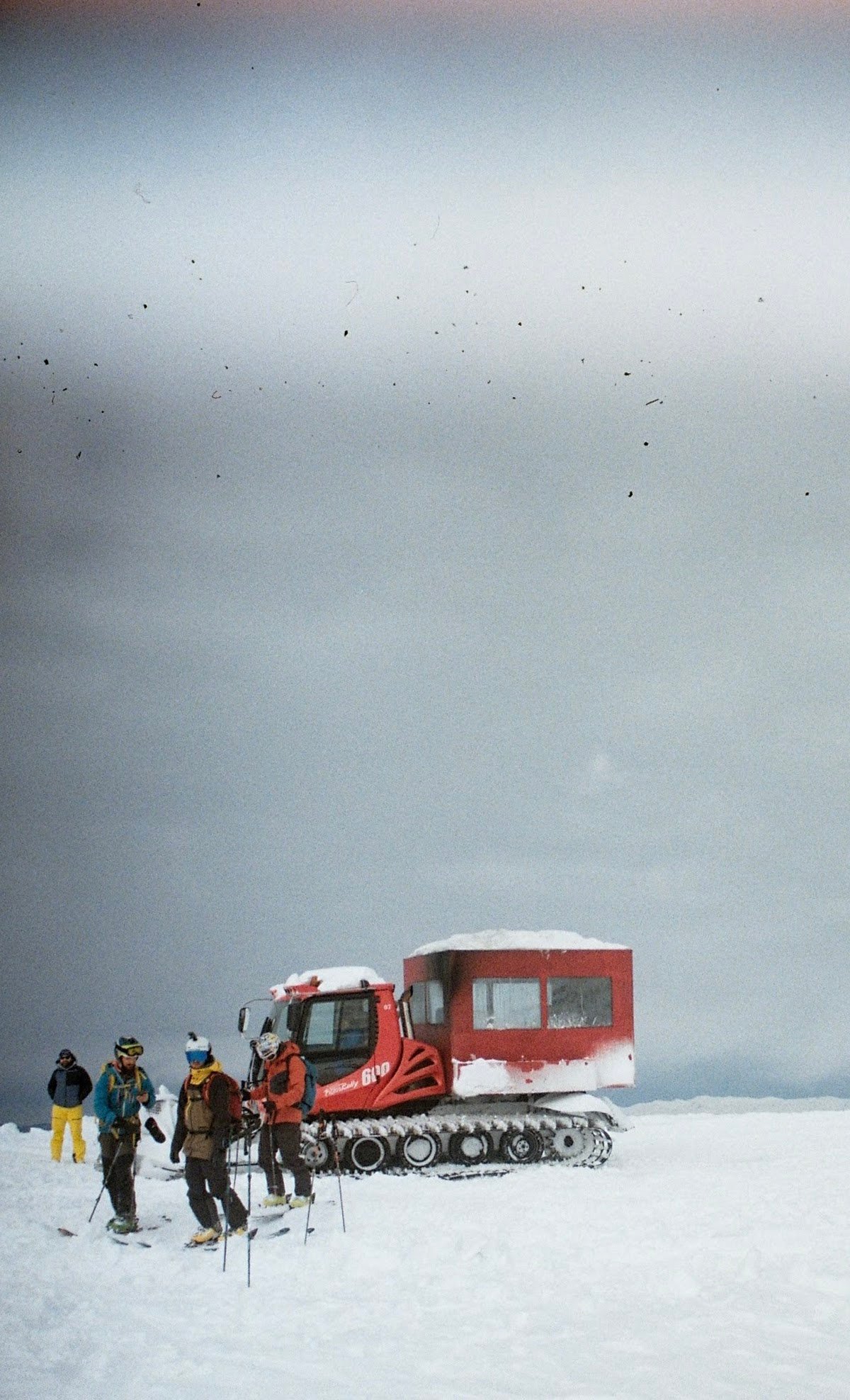 A snow cat parked on a peak in Goderdzi, Georgia