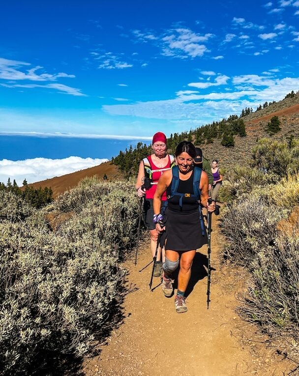 Hikers with El Teide in the distance