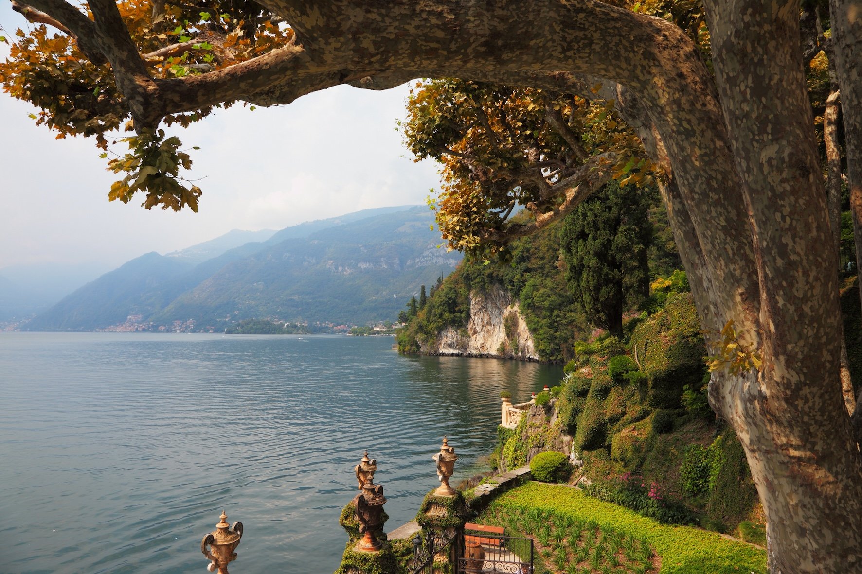 The view of Lake Como from Villa del Balbianello