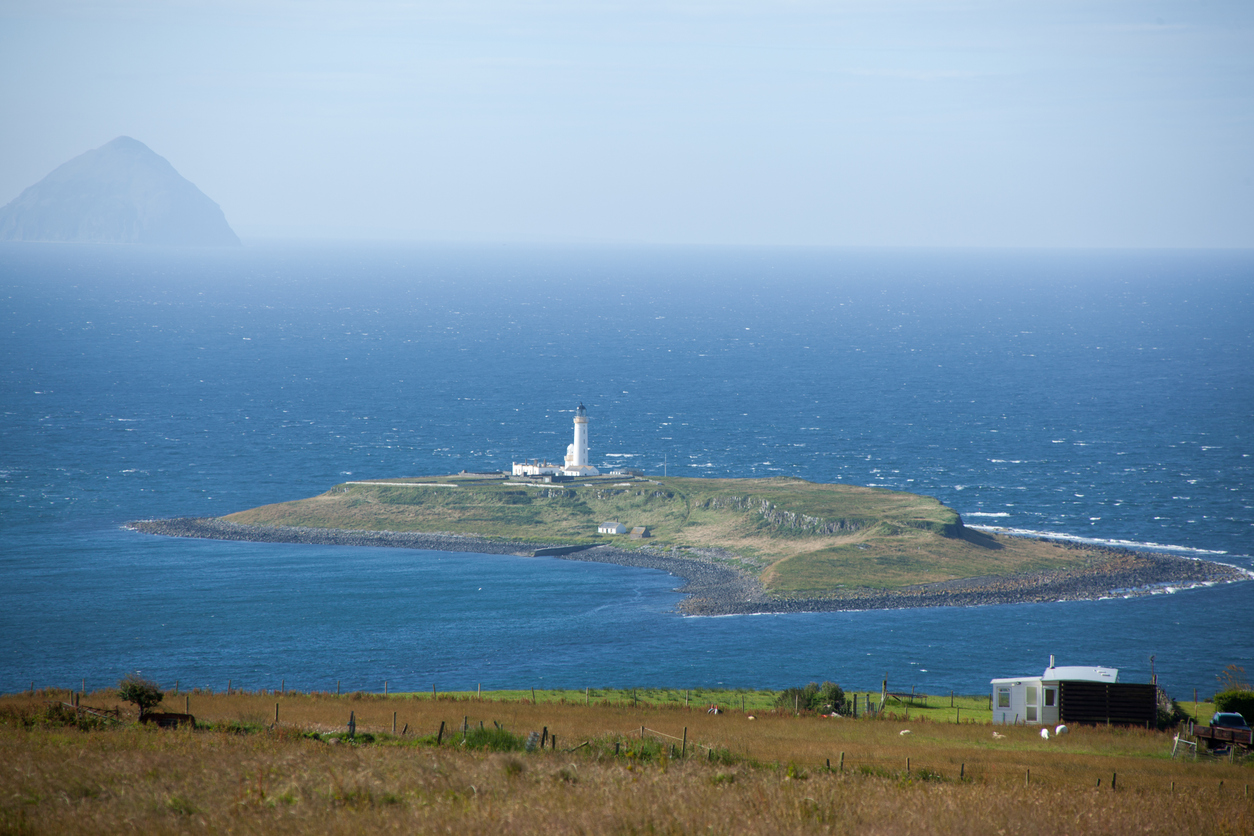 Lighthouse seen from Kildonan, Arran