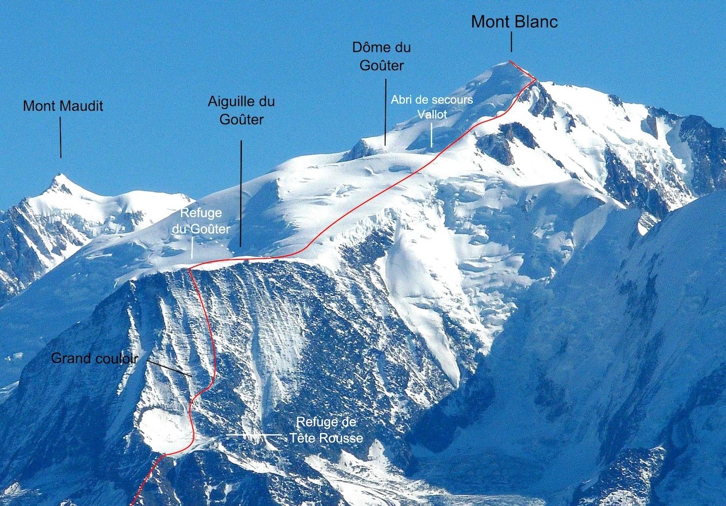 Mont Blanc Goûter route map