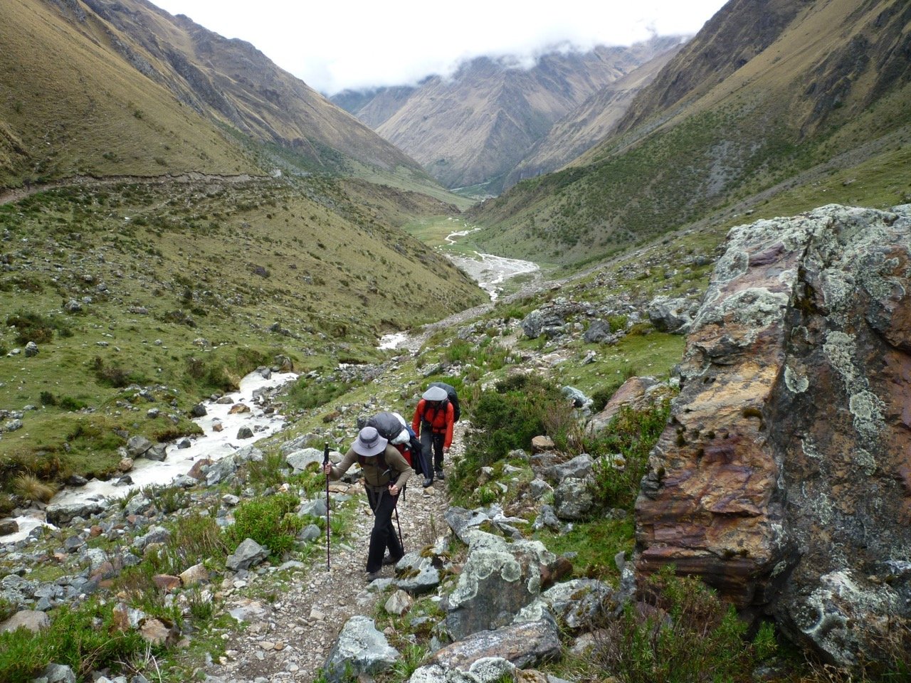Salkantay trek river, hiking