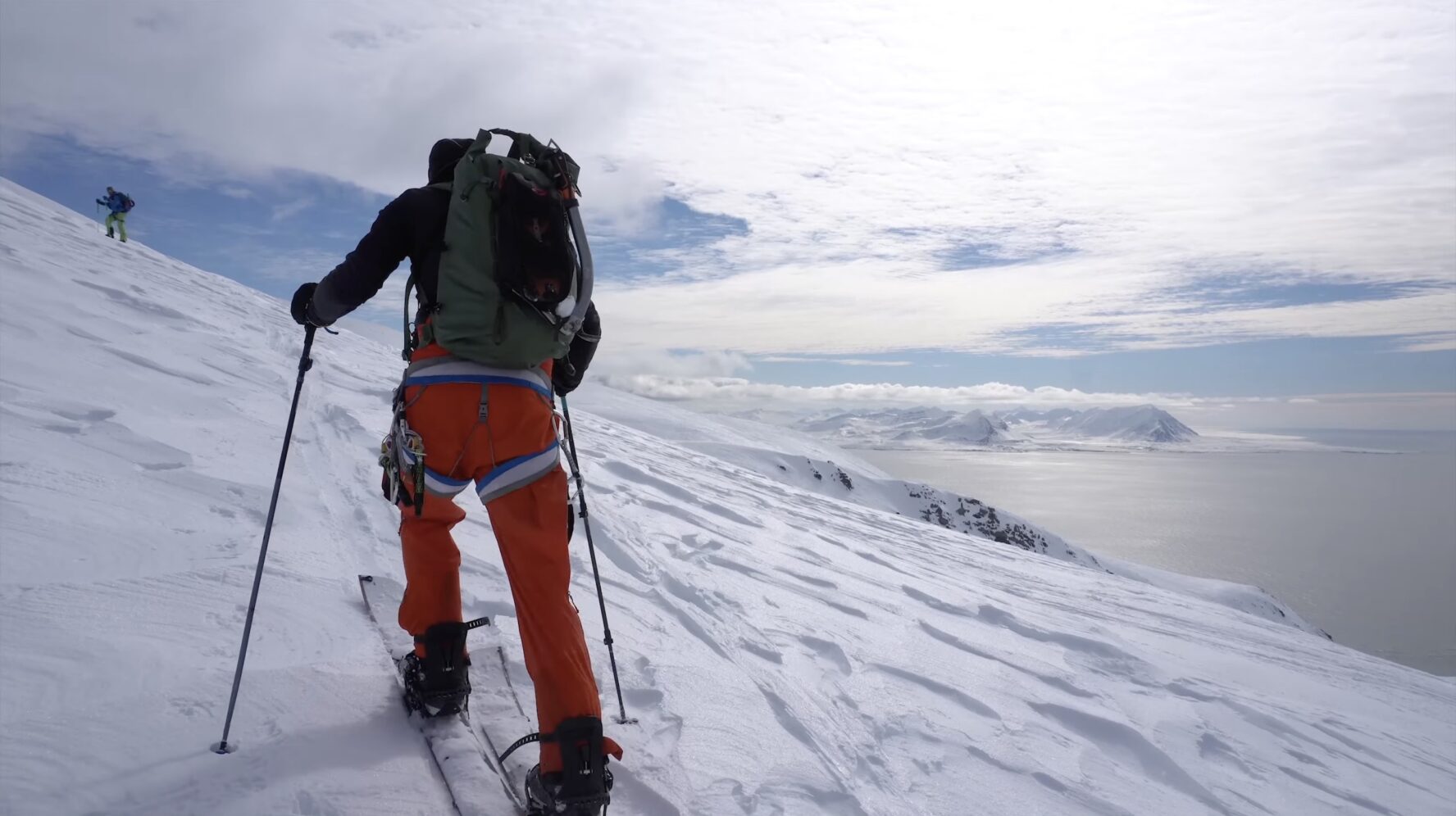 Skier from the back in Svalbard