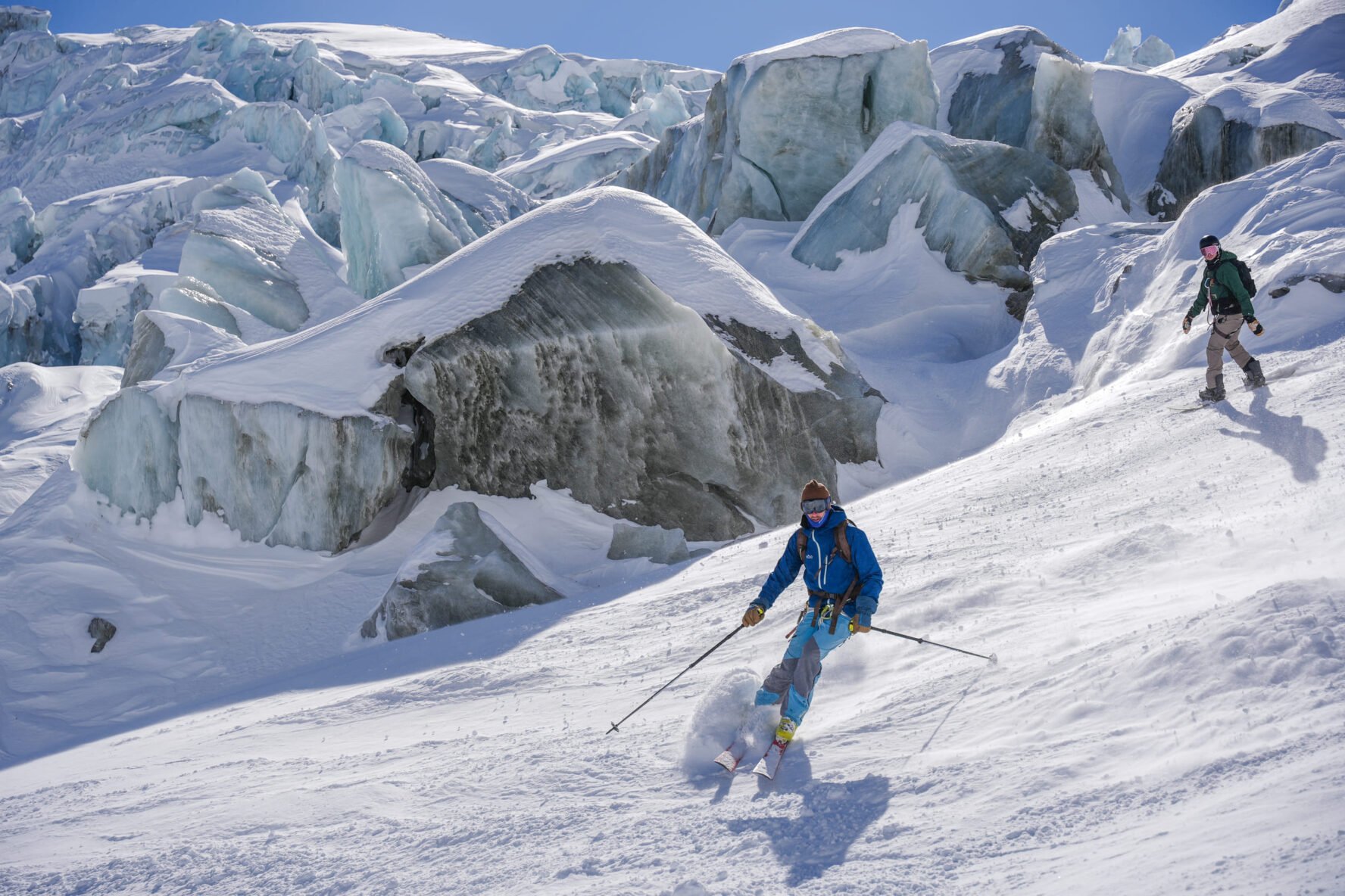 Skier downhill Chamonix