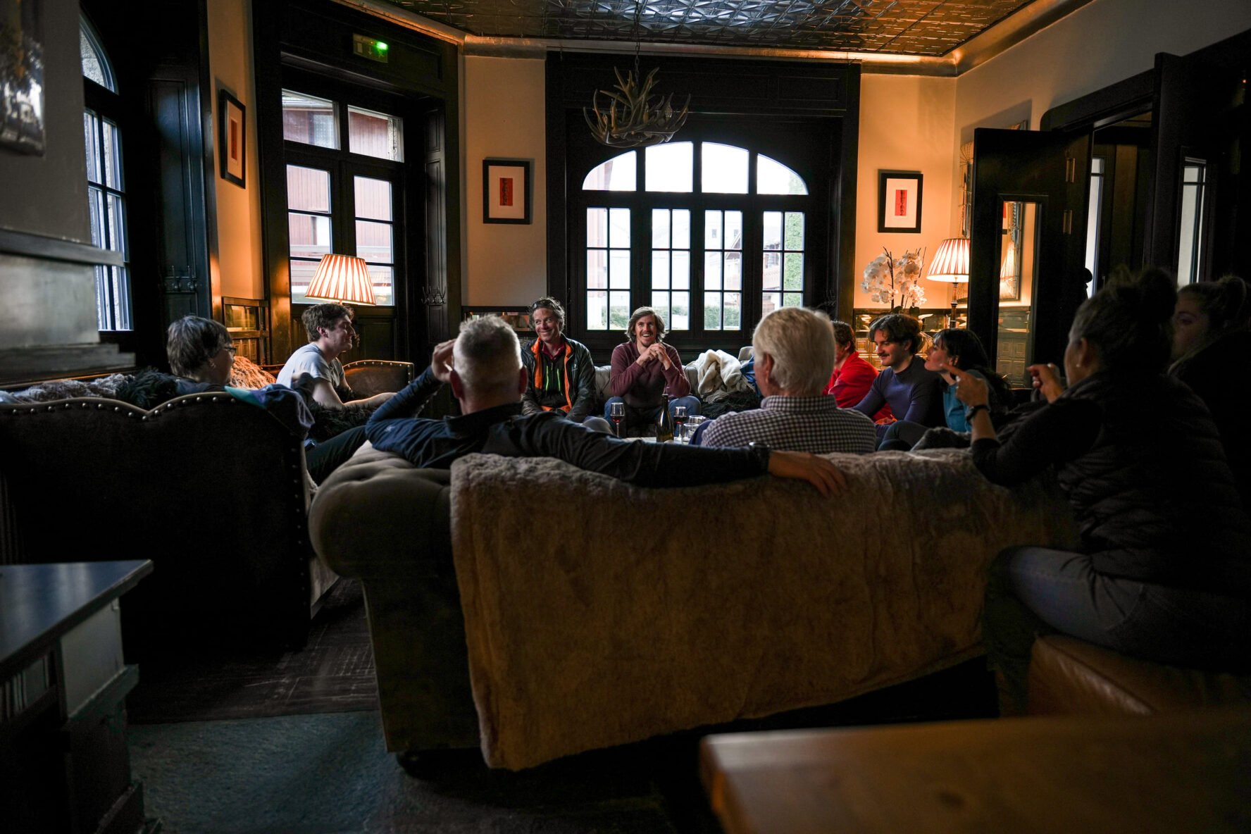 Skiers resting Chamonix