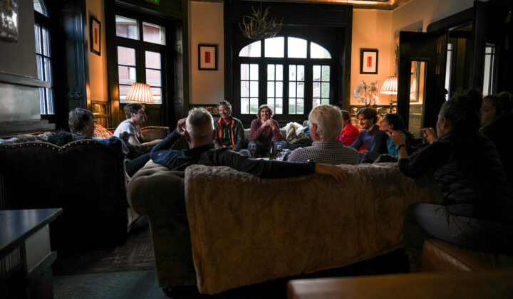 Skiers resting Chamonix