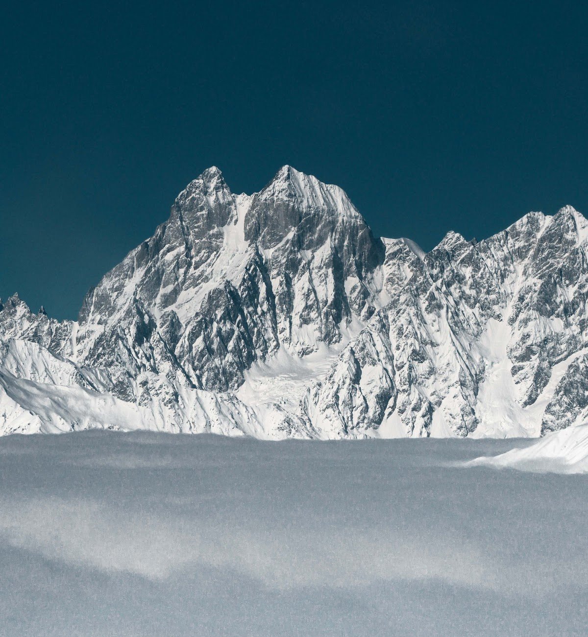 A view of a mountain peak in Svaneti, Georgia