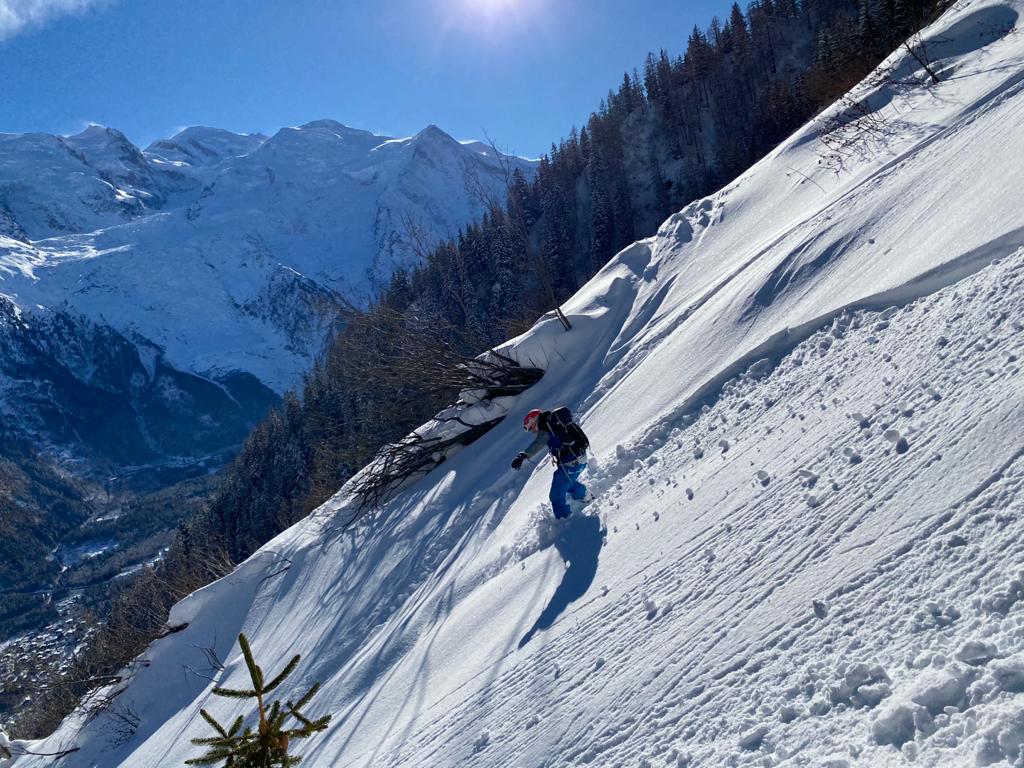 Very steep slope of Mont Blanc