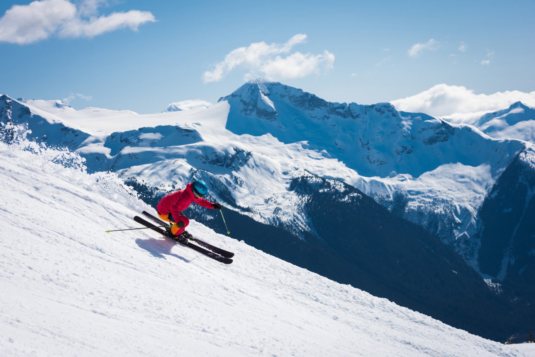 A skier in the mountains of British Columbia, Canada