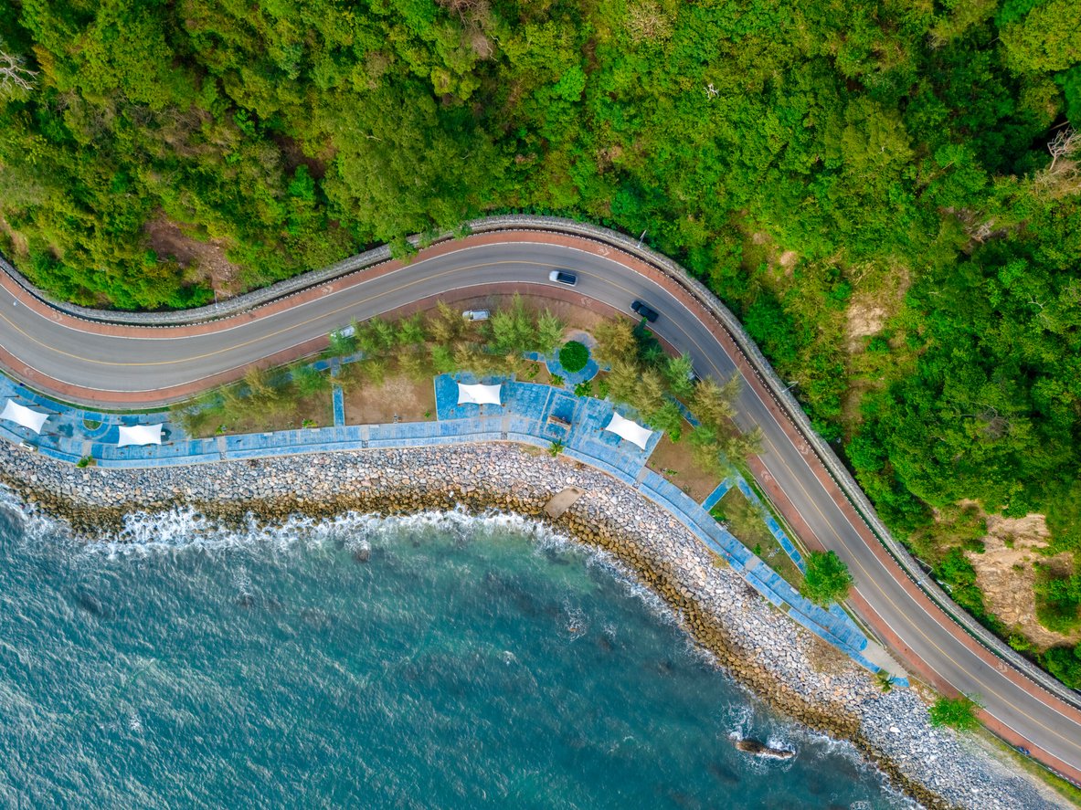 A coastal road in Chantaburi