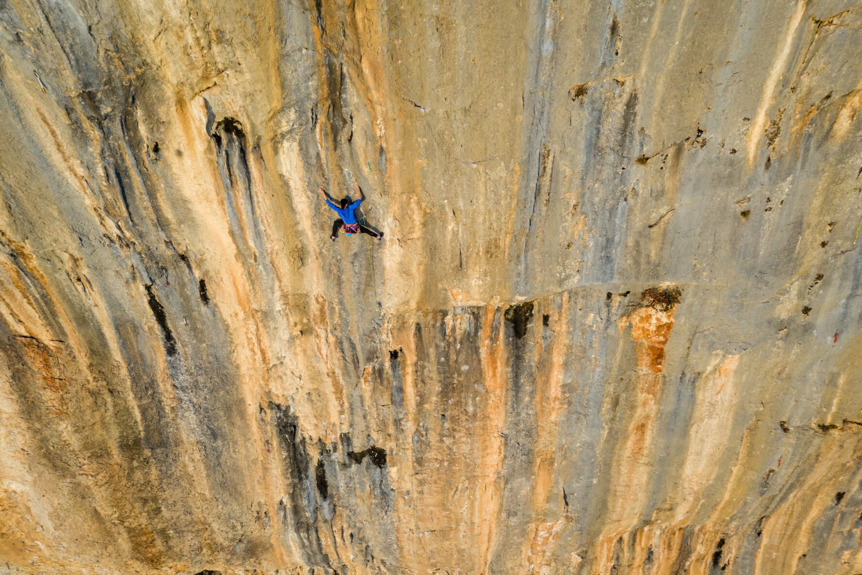 Climbing in Istria, one climber