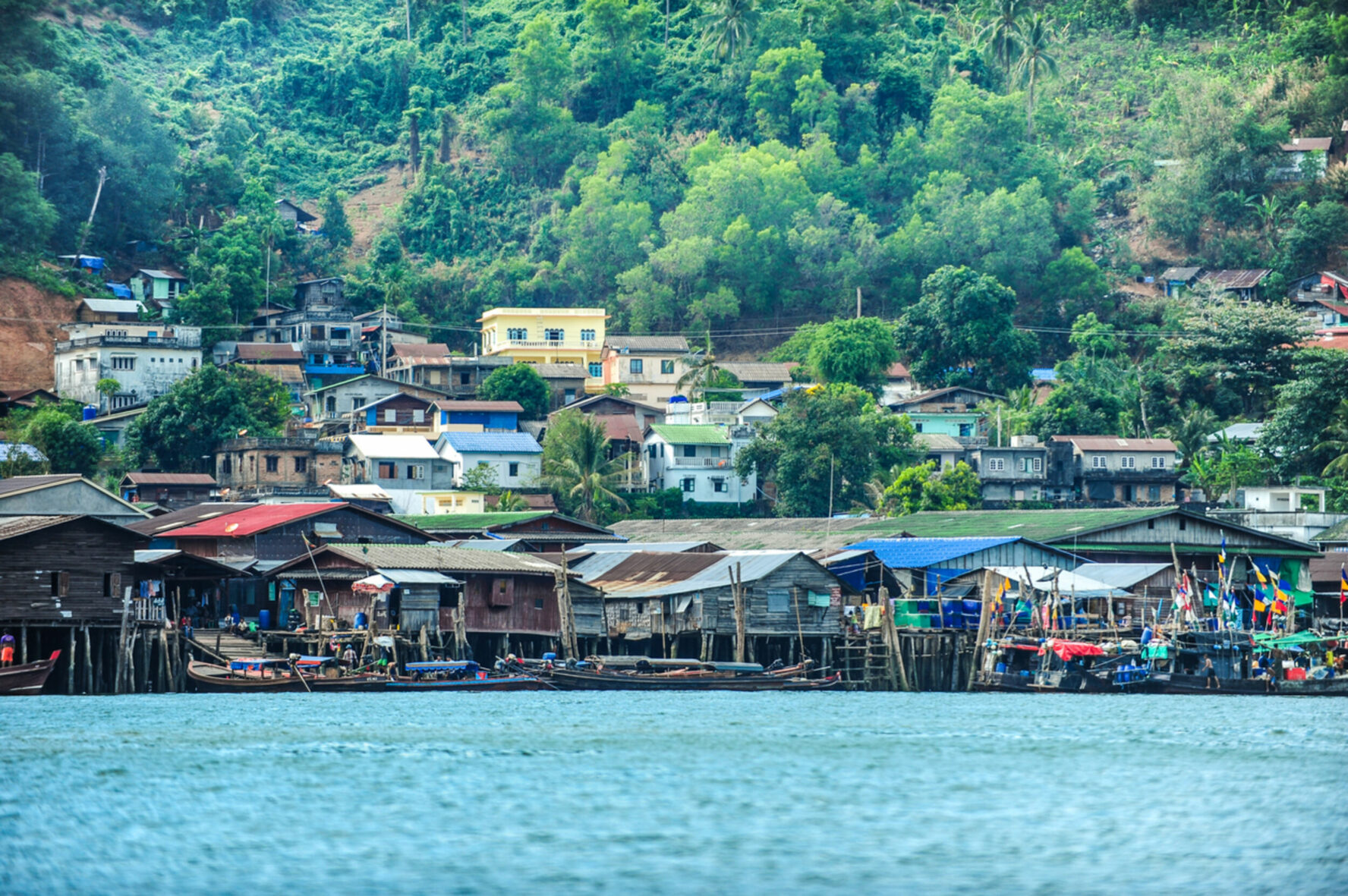 A fishing village in Ranong, Thailand