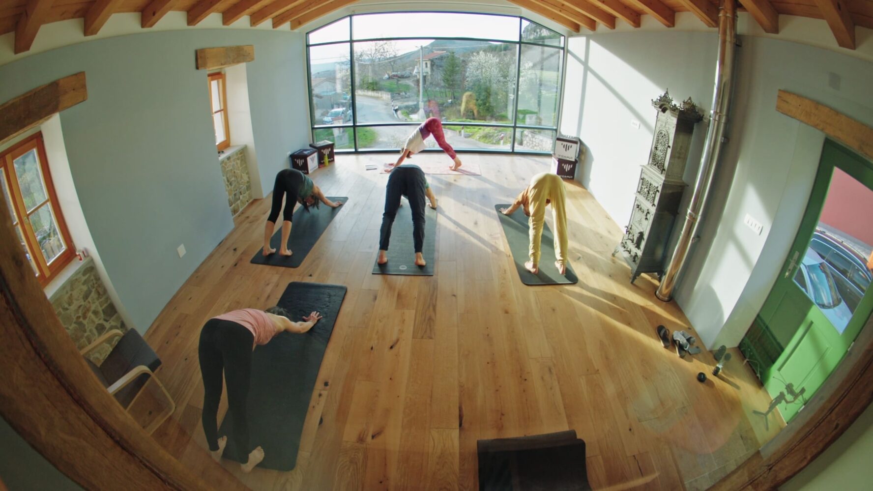 Group yoga class in Istria