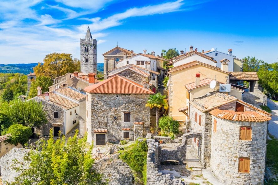Croatia travel tips - an aerial view of Hum