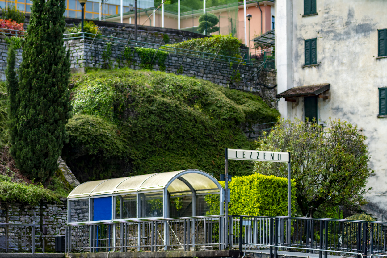 The ferry terminal in Lezzeno, Lake Como