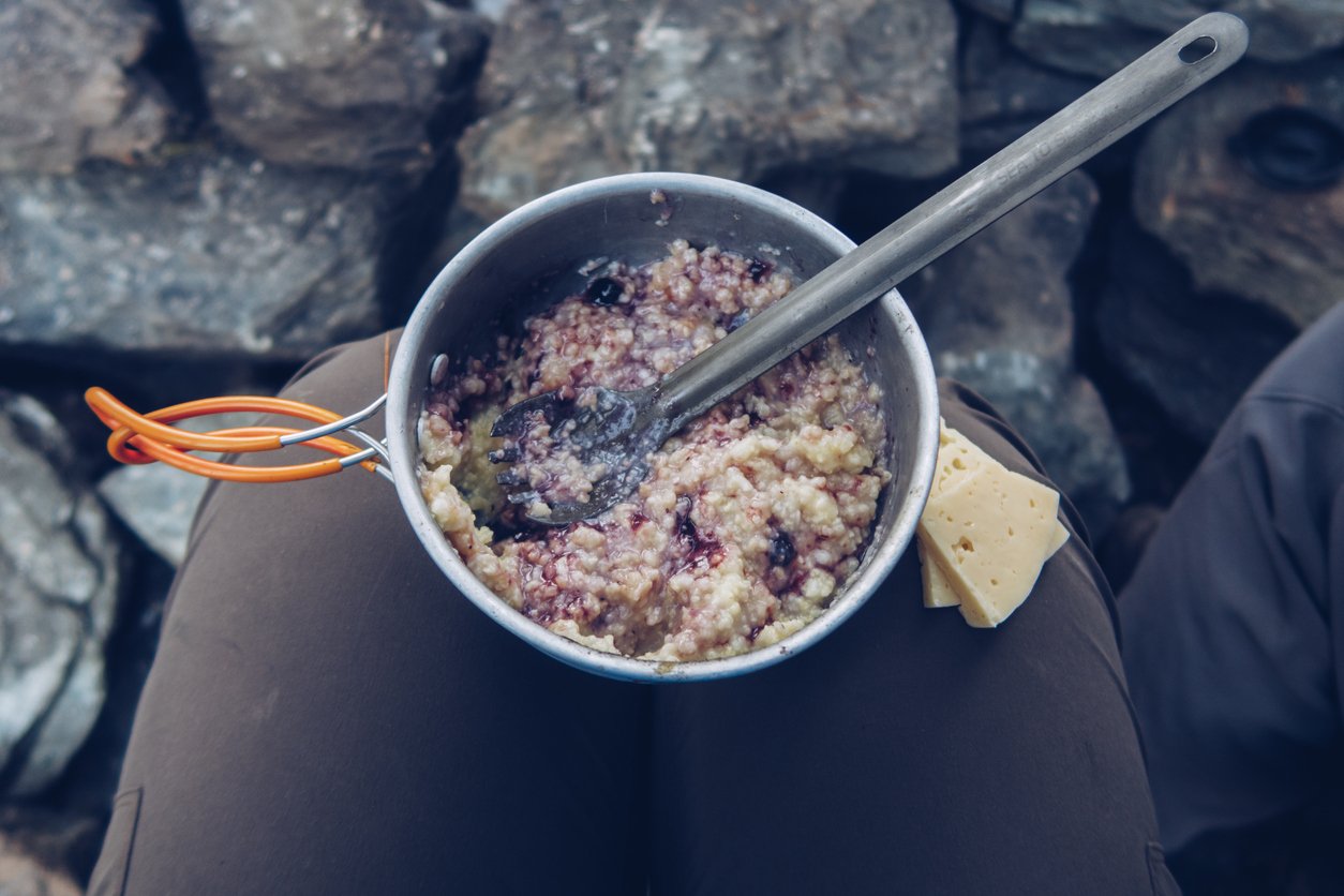 Eating oat on the Appalachian Trail