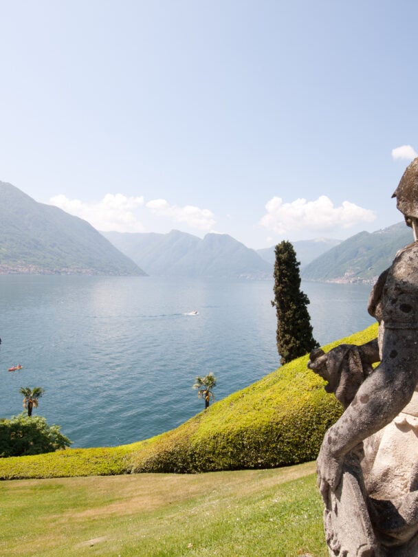 Woman on a hiking tour, Lake Como