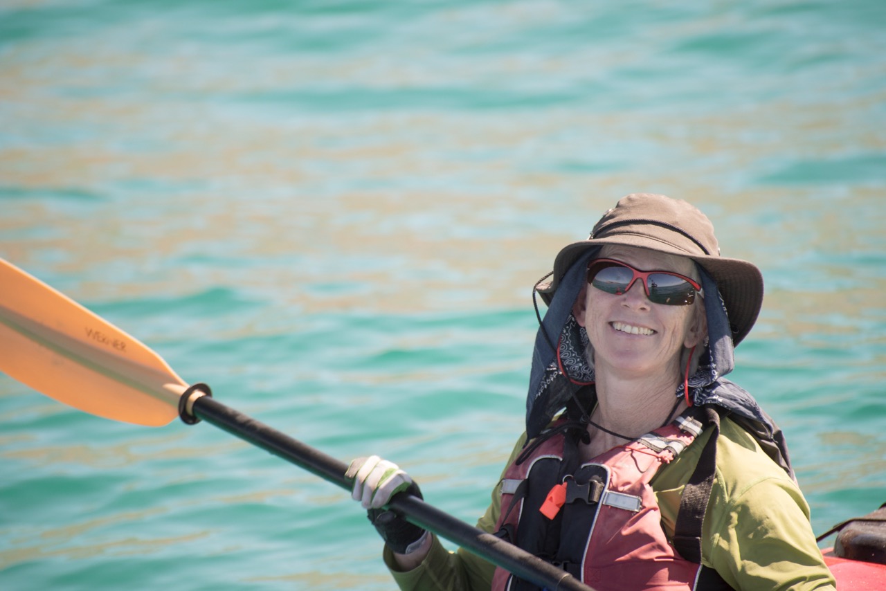 Woman kayaking Isla Espiritu