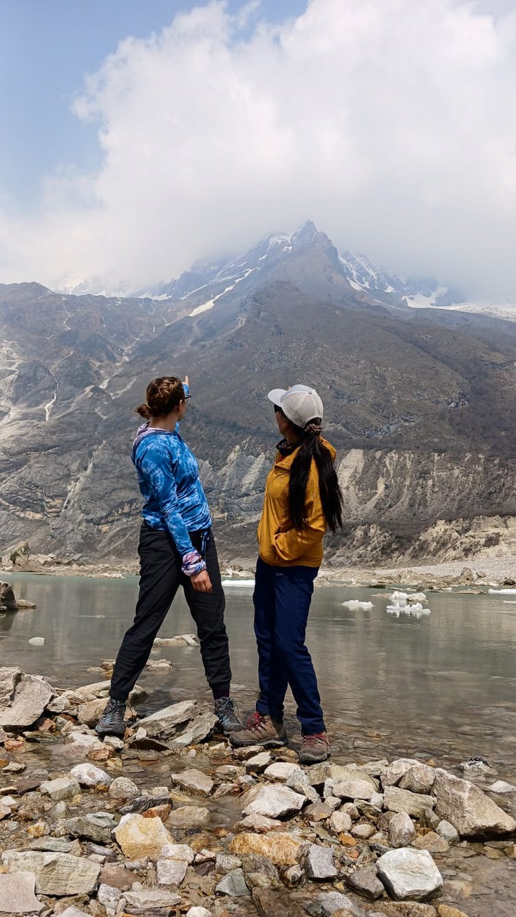 Admiring the view on Manaslu Trek