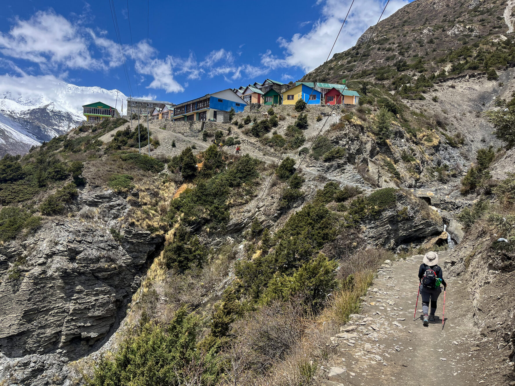 Annapurna trekker walking up