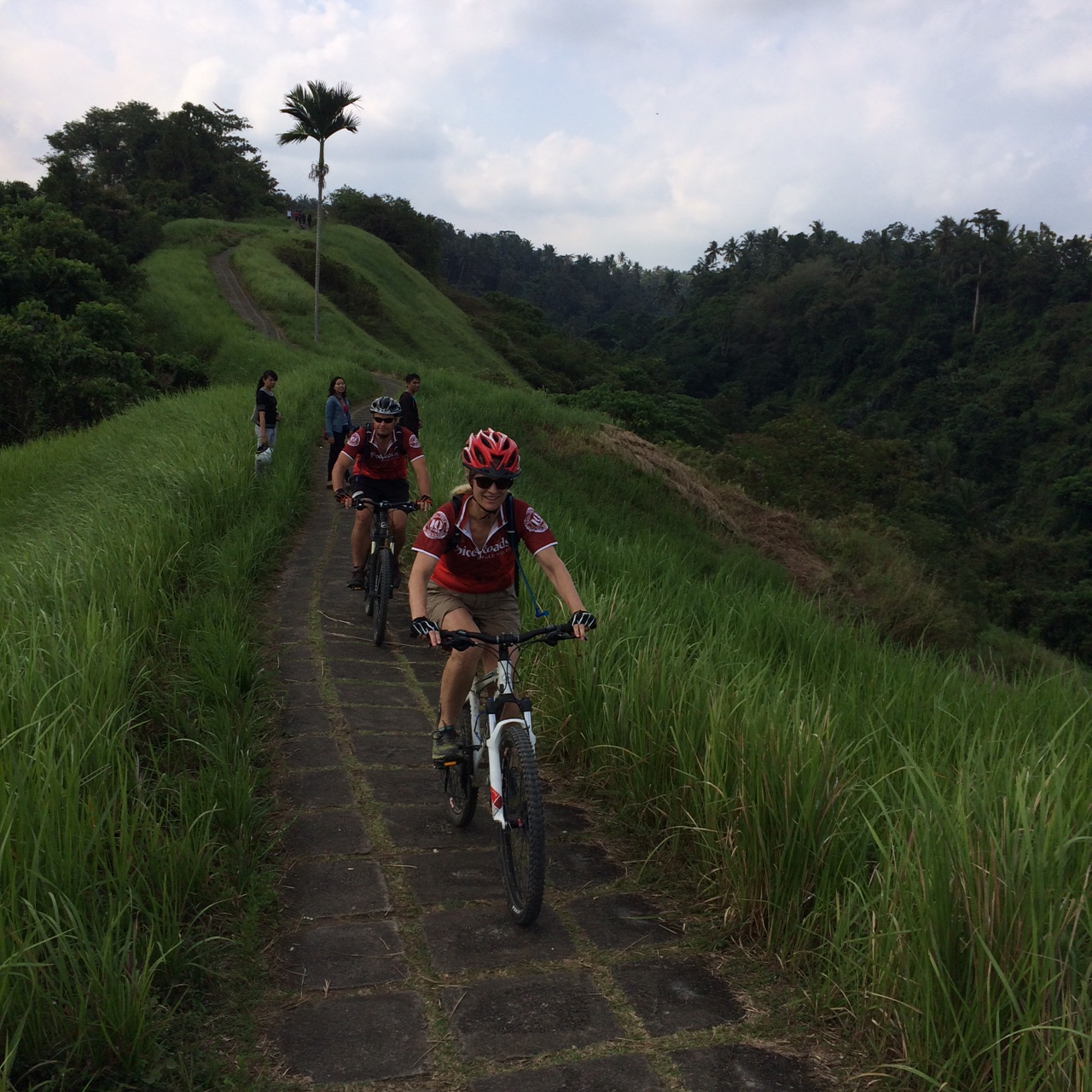 Bikers riding on a hilltop in Bali