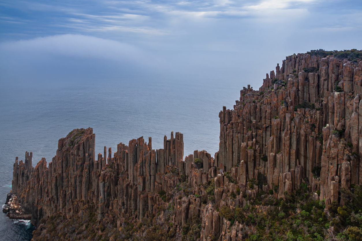 Cape Raoul spires in Tasmania