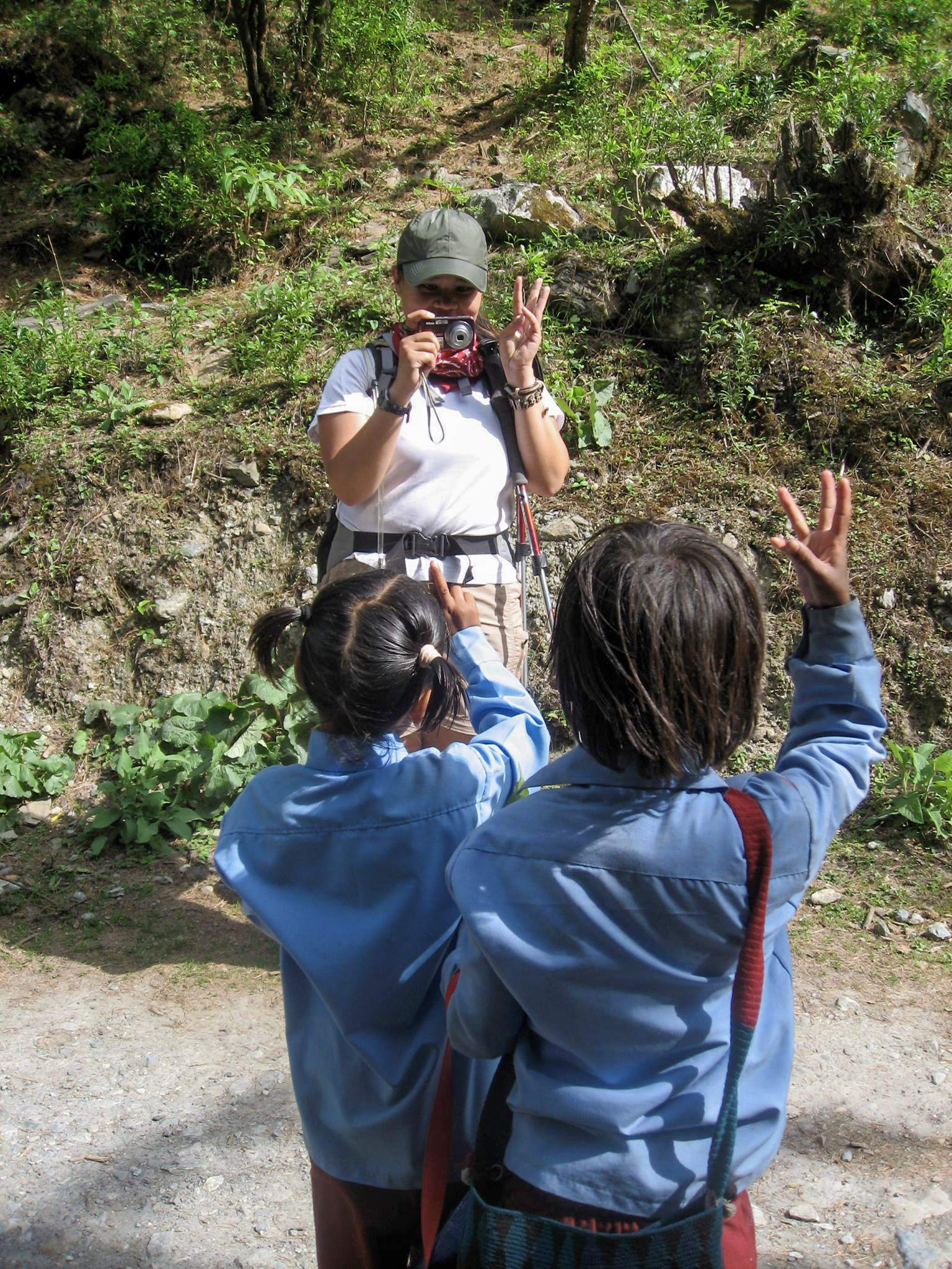 Meeting children in Langtang Valley