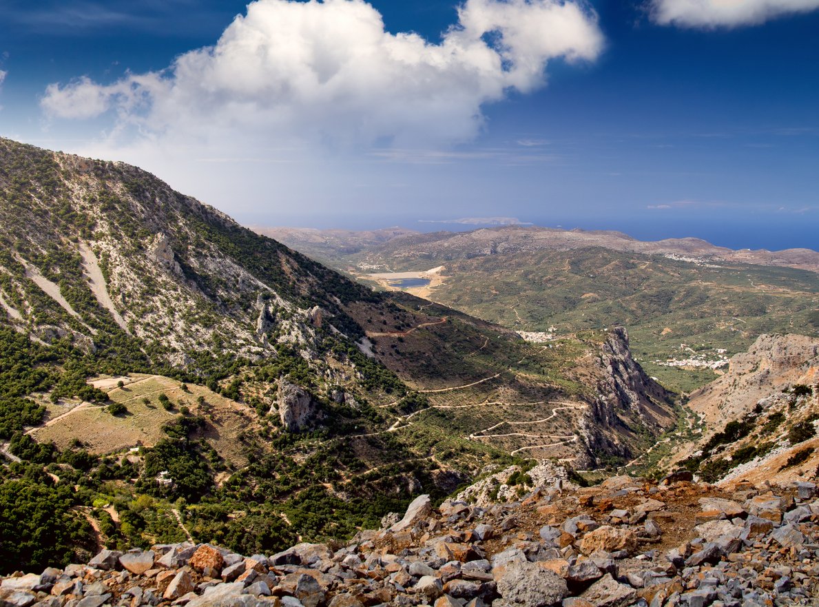 Aerial view of a landscape in Crete