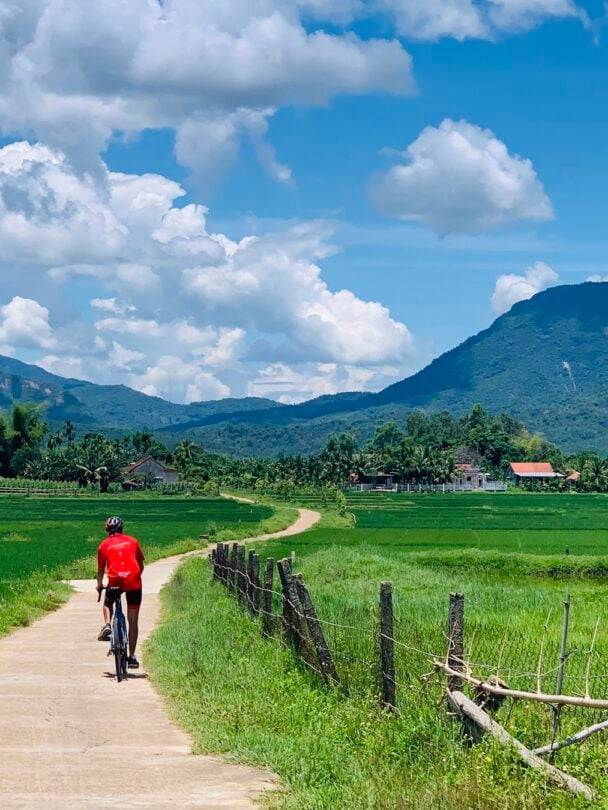 Cycling on a road along Vietnam’s Central Coast