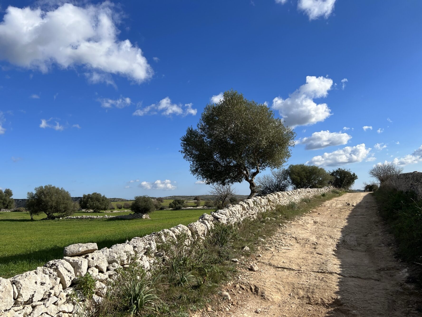 Hiking near dry stone walls