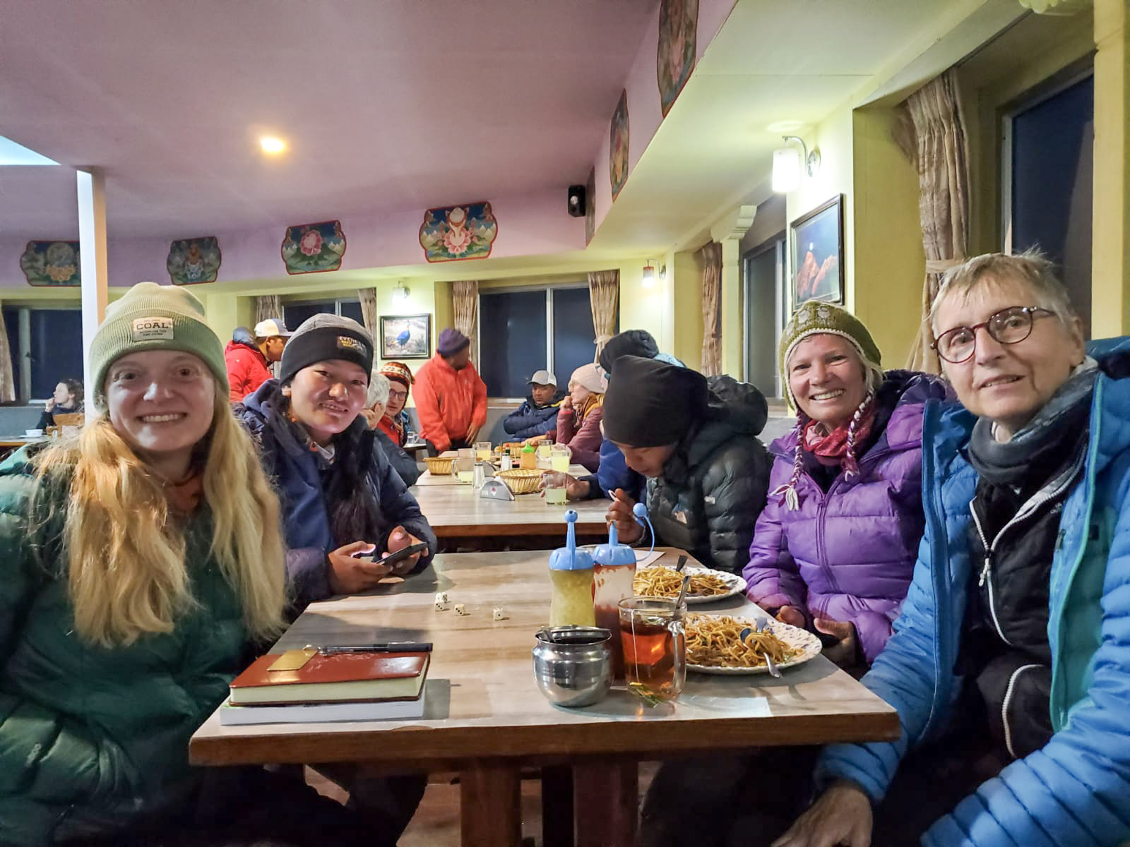 Everest Base Camp group having a meal
