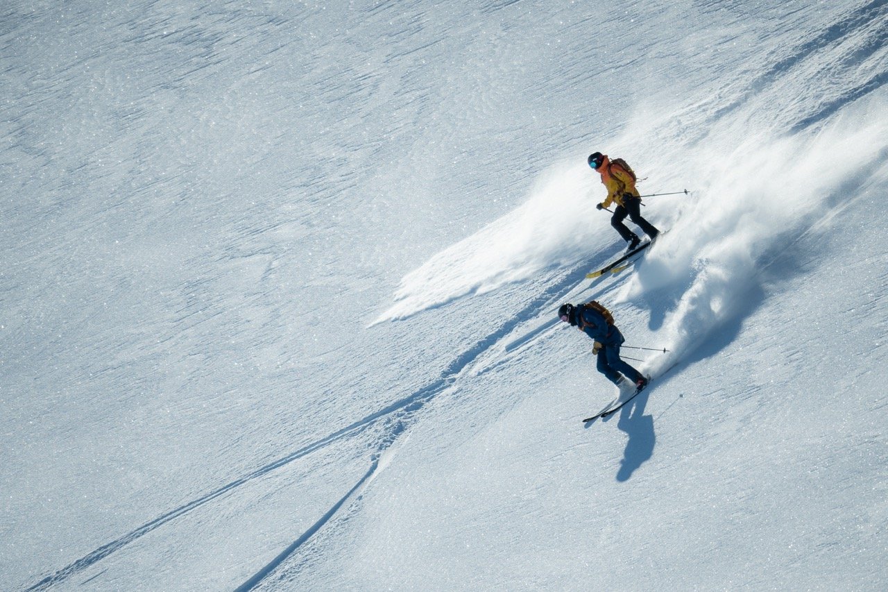 Freeride skiing on fresh powder in Macedonia