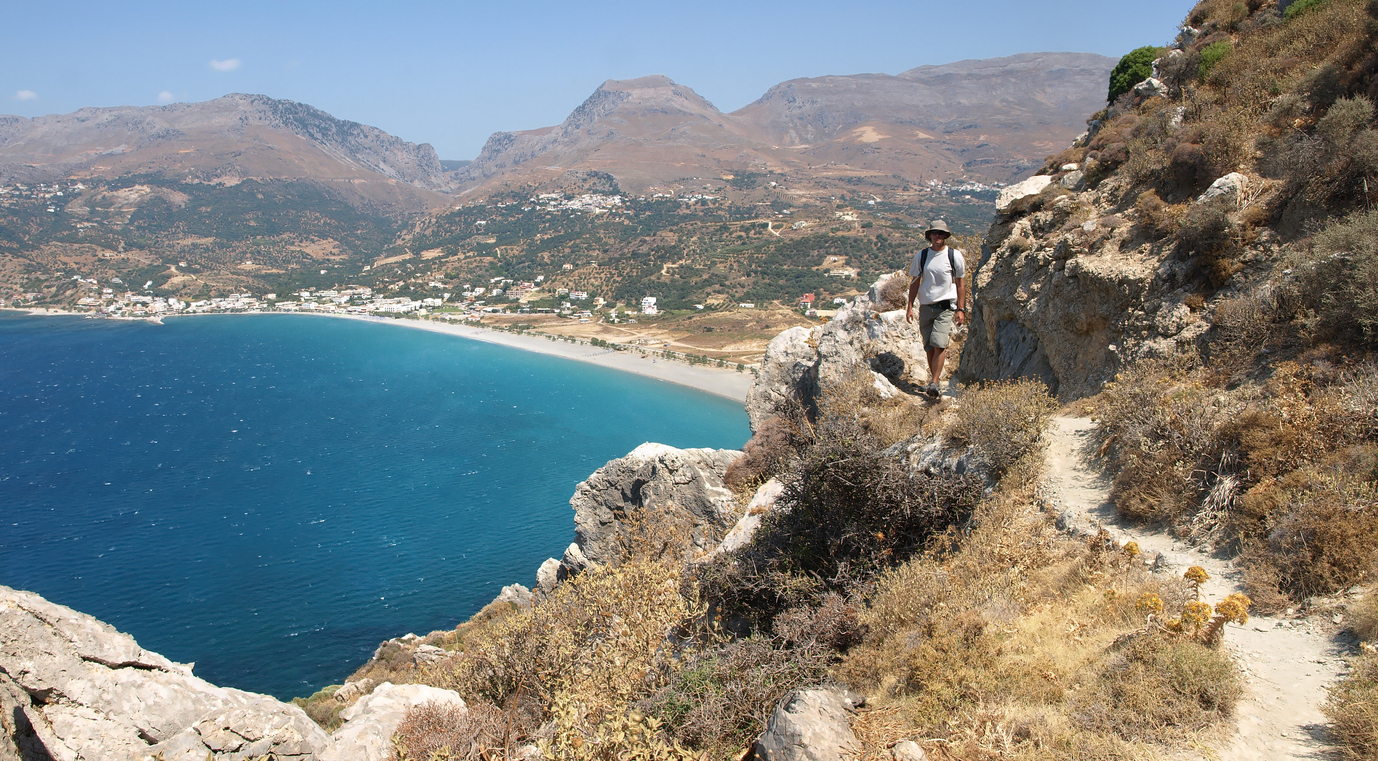 Hiking on a hill in Crete