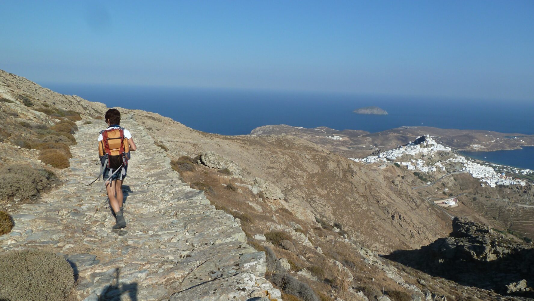 Hiking over Chora, Serifos