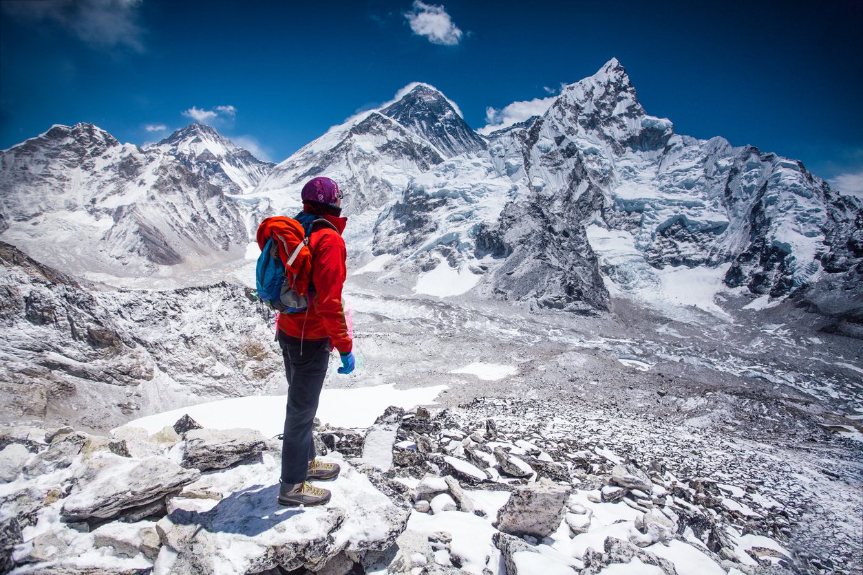 Trekker at Kala Patthar, Nepal