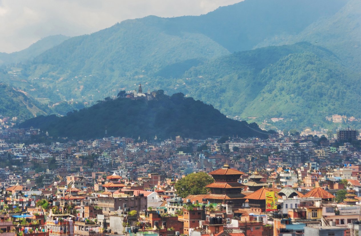 View from above of Kathmandu, Nepal