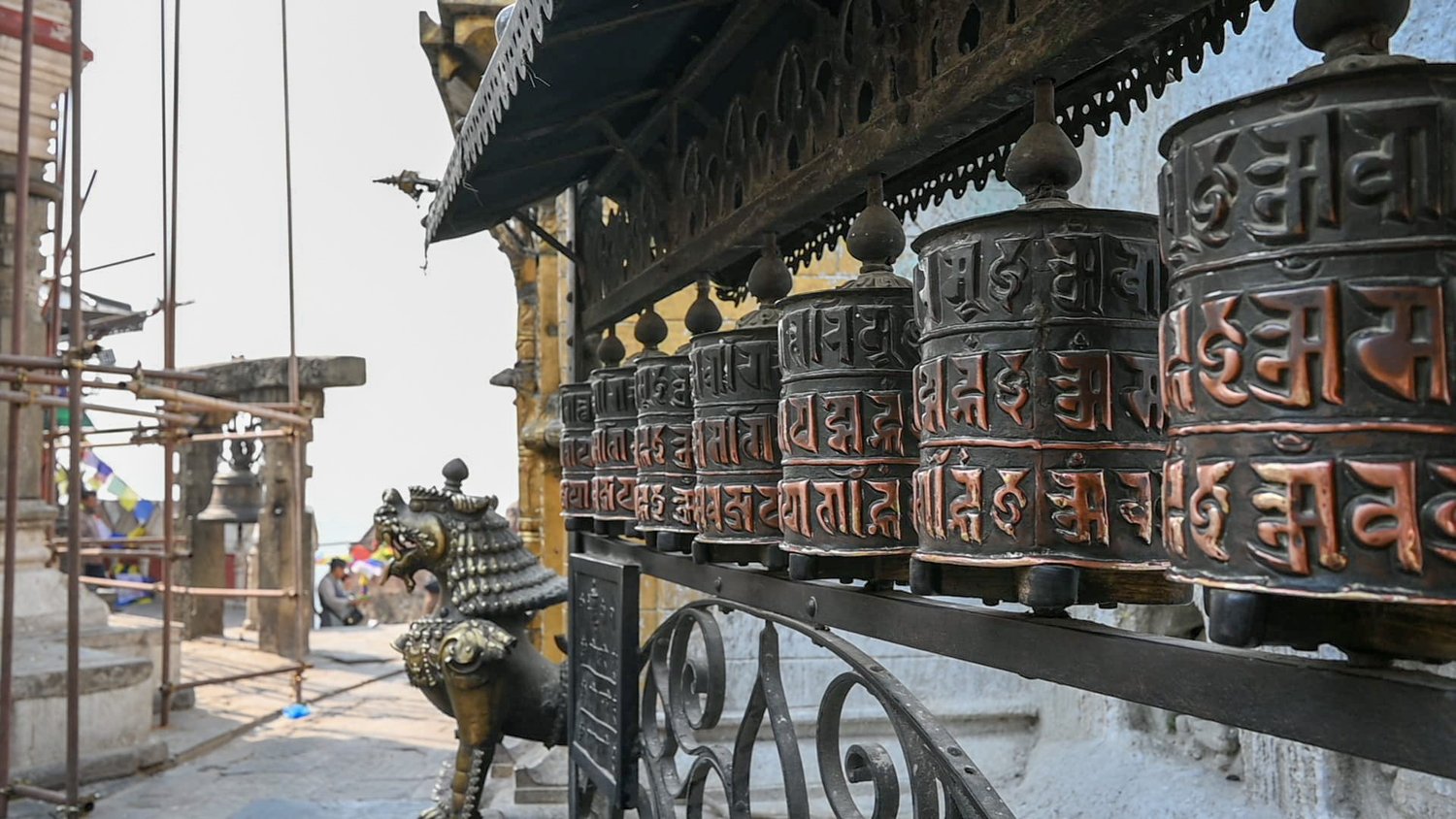 Kathmandu prayer wheels, Nepal