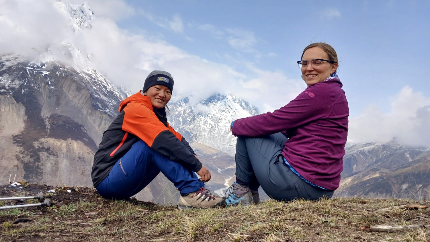 Taking a break on Manaslu Circuit Trek