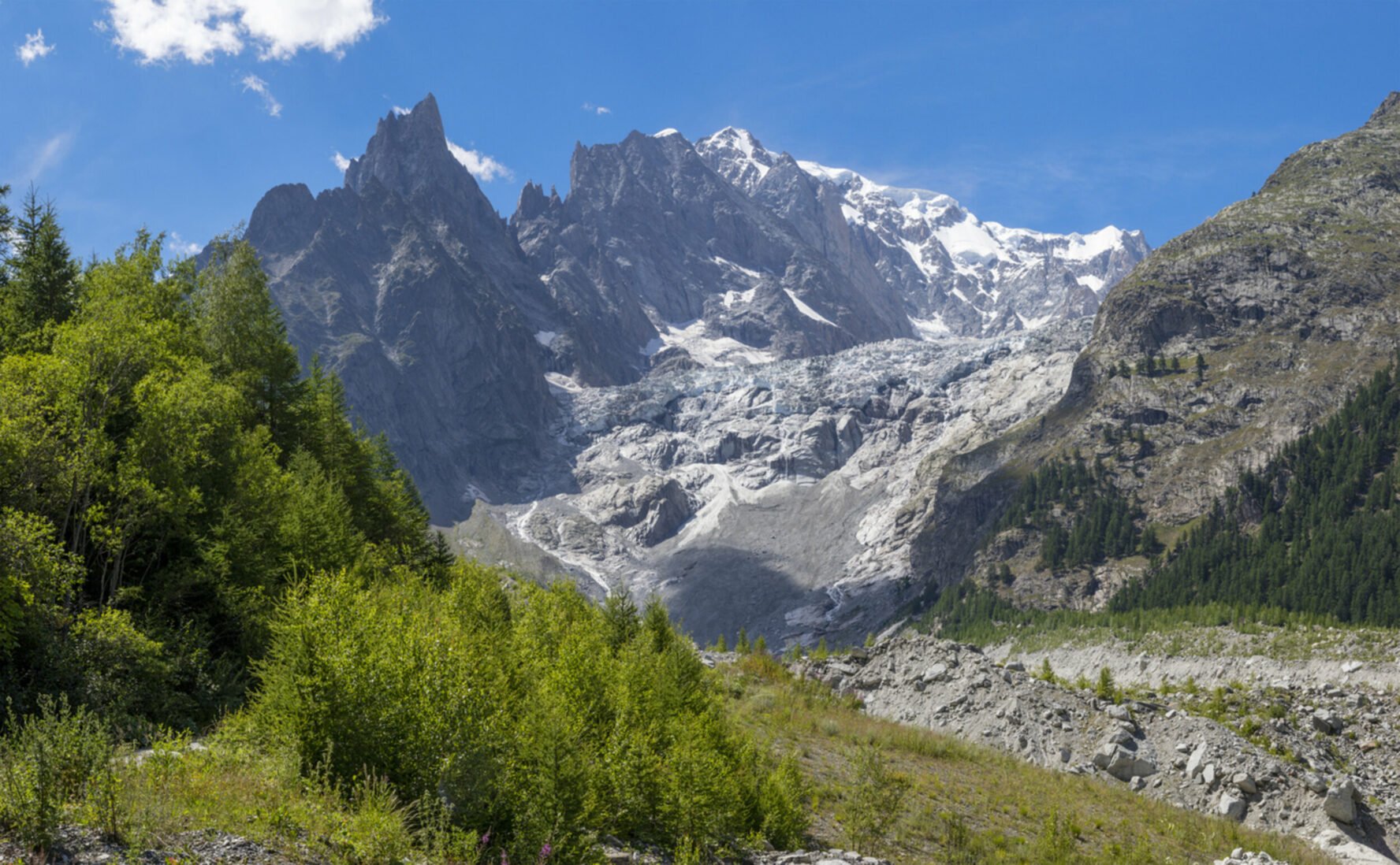 Photo: The Mont Blanc massif from Val Ferret valley