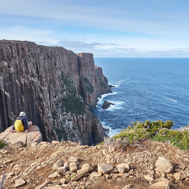 One hiker, Cape Raoul walk