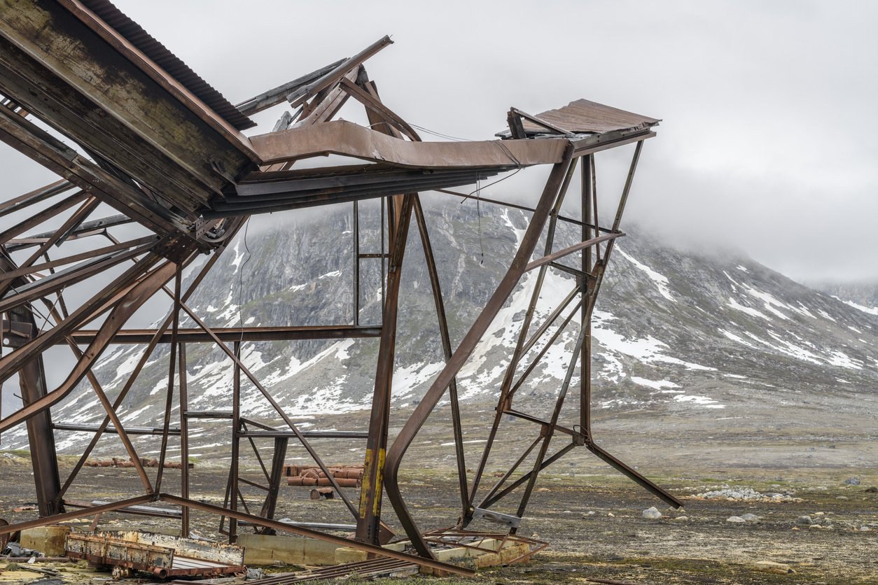 Remains of the abandoned air base at Ikatek